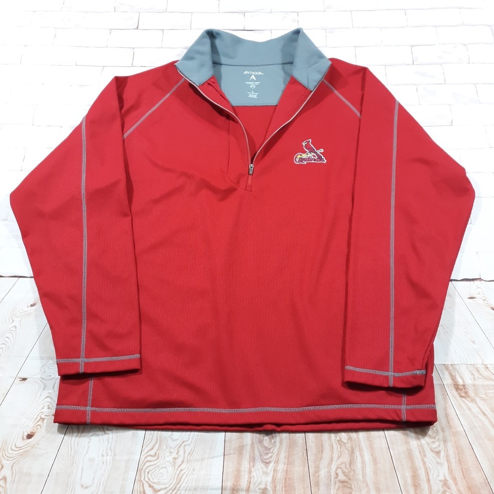 Antigua‎ St Louis Cardinals Windbreaker Jacket Pullover Mens L Baseball MLB Red